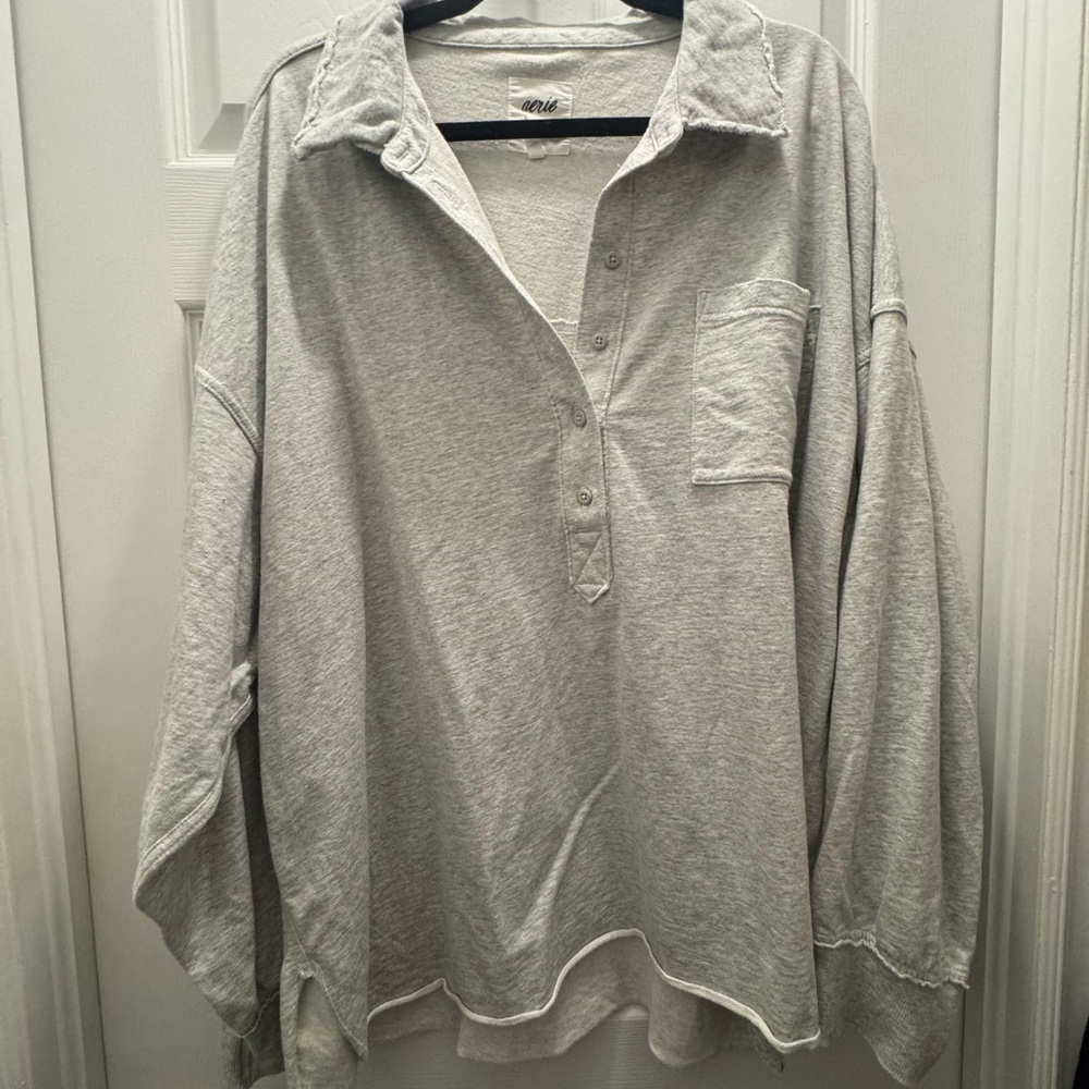 Aerie Gray Button Down Shirt